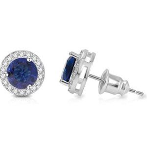 Sterling Silver Hypoallergenic Cubic Zirconia Stud Earrings